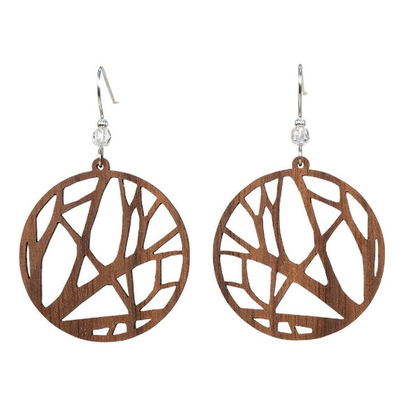 Small Branches Lasercut Wood Earrings by Woodcutts