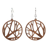 Small Branches Lasercut Wood Earrings by Woodcutts