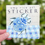 Delft Blue Bug Sticker by Amy Rice