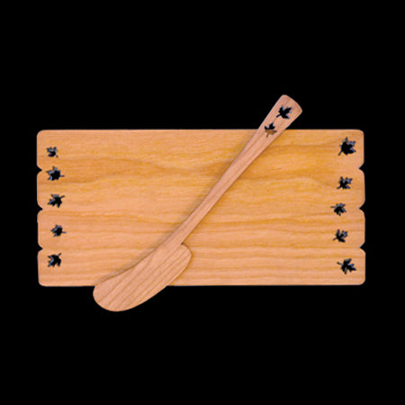 Cherry Butter Board and Spreader Set by MoonSpoon
