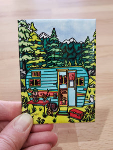 Vintage Camper Magnet by Sarah Angst