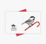 Candy Cane Chickadee Card by Burdock & Bramble
