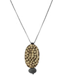Burned Wood and Rock Necklace by Jennifer Nunnelee