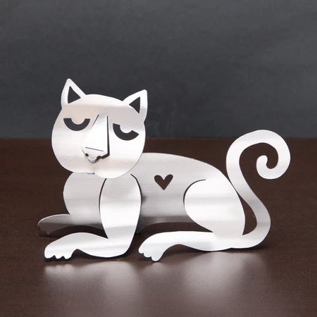 Lounging Cat Sculpture by Sondra Gerber
