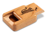 Cat and Bird 2” Flat Narrow Secret Box by Heartwood Creations