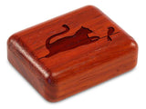 Cat and Bird 2” Flat Narrow Secret Box by Heartwood Creations