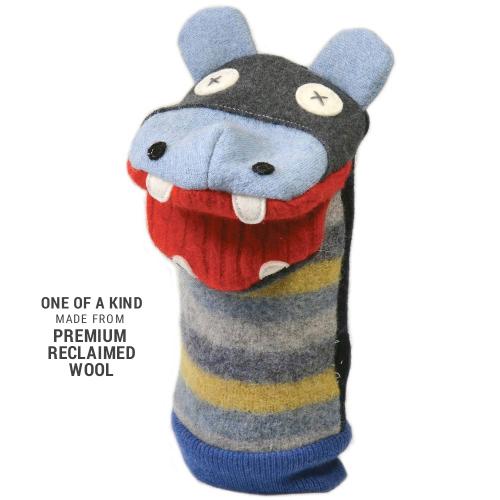 Wool Hippo Puppet by Cate & Levi