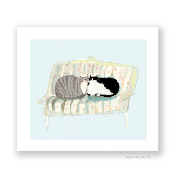 Love Seat Cat Print by Jamie Shelman