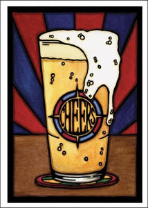 Cheers Beer Greeting Card by Sarah Angst