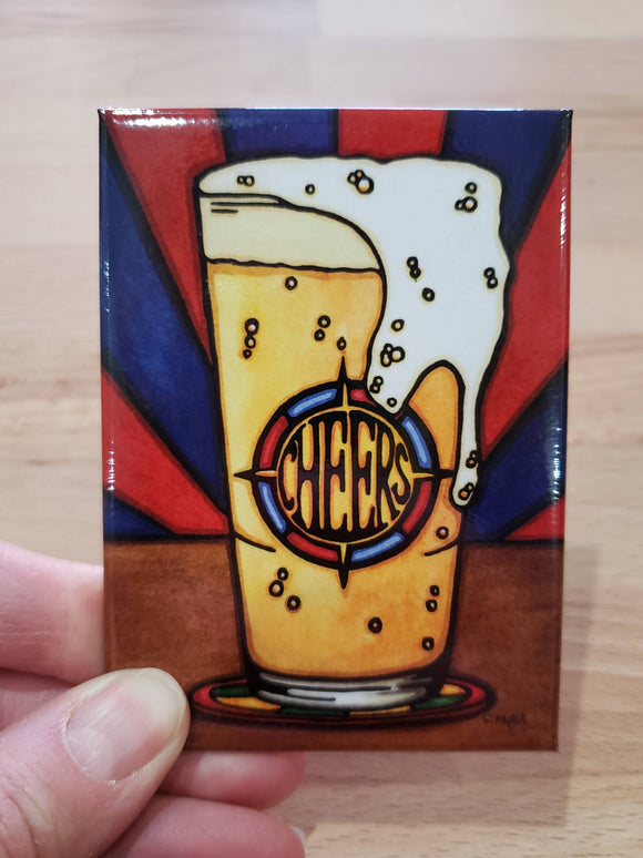 Cheers Beer Magnet by Sarah Angst