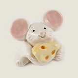 Mouse with Cheese Ceramic "Little Guy" by Cindy Pacileo