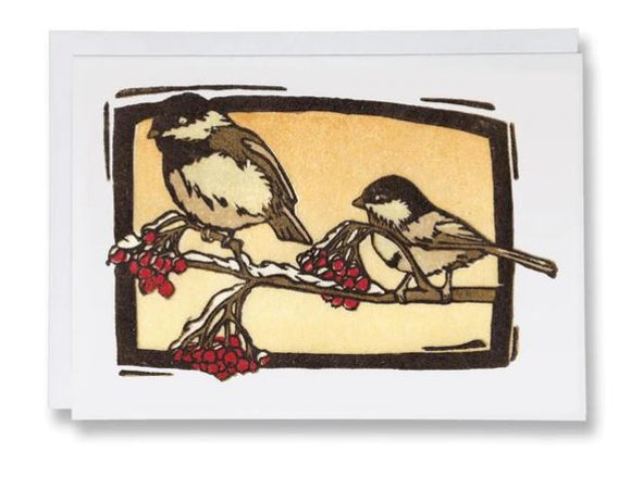 Chickadees Greeting Card by Sarah Angst