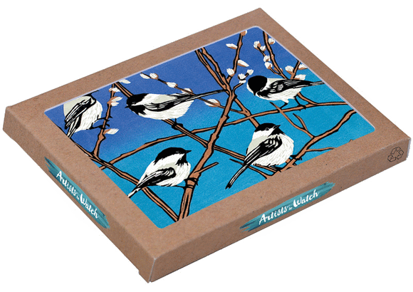 12 Boxed Chickadees Holiday Card from Artists to Watch