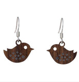 Twig Chicks Lasercut Wood Earrings by Woodcutts