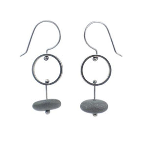 Circle Drop Rock Earrings by Jennifer Nunnelee