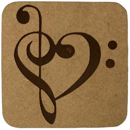 Clef Heart Wooden Magnet by High Strung Studio