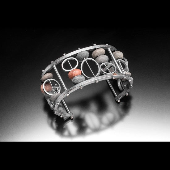 Rocks and Ovals Cuff Bracelet by Jennifer Nunnelee