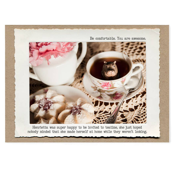 Hippo Teacup Greeting Card by Jamie Redmond