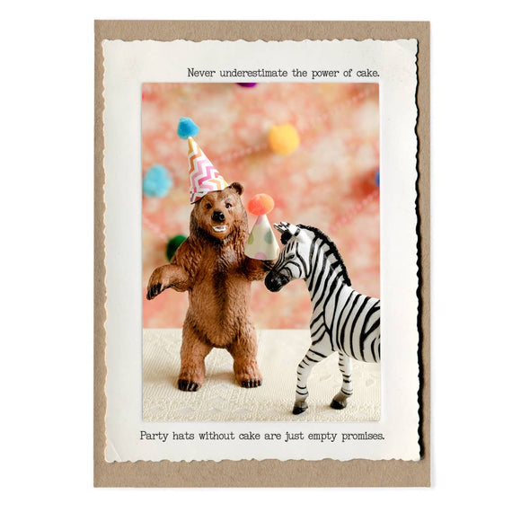 Bear Zebra Party Greeting Card by Jamie Redmond