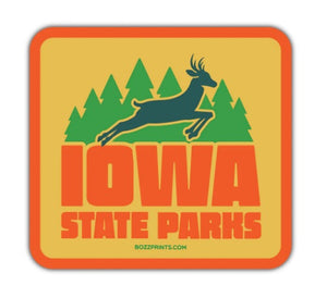 Iowa State Parks Deer Sticker by Bozz Prints