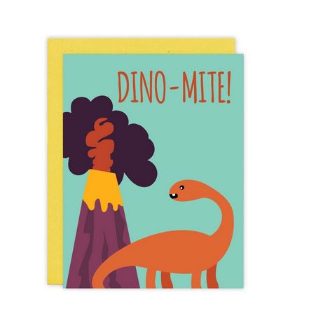 Dino-mite Blank Greeting Card by Mr. Sogs