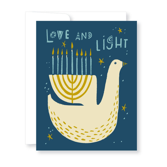 Hanukkah Menorah With Dove Greeting Card from Great Arrow Cards