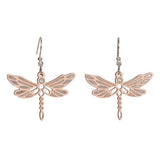 Blooms Dragonfly Lasercut Wood Earrings by Woodcutts