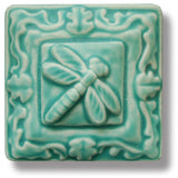 Dragonfly Floral 4" x 4" Tile by Whistling Frog