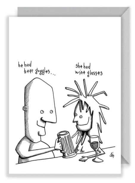 Beer Goggles & Wine Glasses Greeting Card by Keith Huie