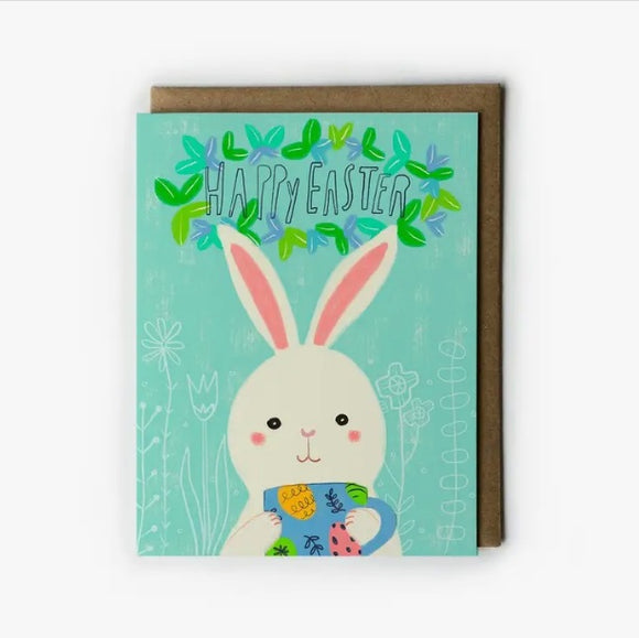 Bunny Mug Easter Greeting Card by Honeyberry Studios