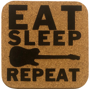 Eat Sleep Guitar Coaster by High Strung Studio
