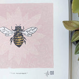 The Honeybee Silkscreen Print by Allison and Jonathan Metzger