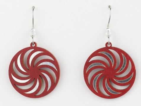 Blooms Fan Lasercut Wood Earrings by Woodcutts