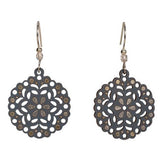 Blooms Filigree Lasercut Wood Earrings by Woodcutts