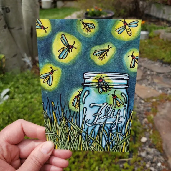 Fireflies Postcard by Sarah Angst