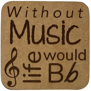 Without Music Wooden Magnet by High Strung Studio