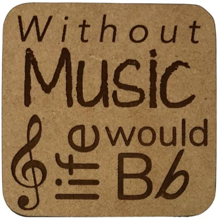 Without Music Wooden Magnet by High Strung Studio