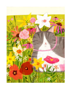 Flower Cat Print by Jamie Shelman