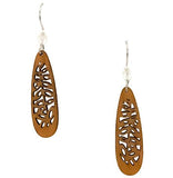 Medium Foliage Lasercut Wood Earrings by Woodcutts