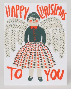 Folk Christmas Angel Greeting Card by Egg Press Manufacturing