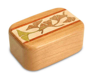 Gingko Marquetry 3" Tall Wide Cherry Secret Box