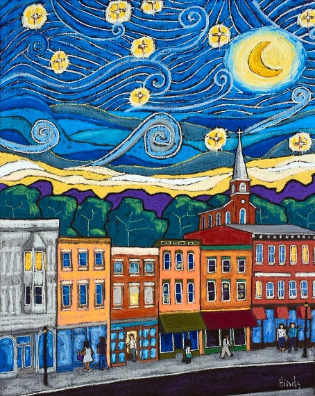 Starry Night Over Galena Blank Greeting Card by David Hinds