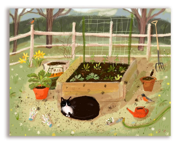 Garden Baby Cat Greeting Card by Jamie Shelman