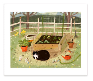 Garden Baby Cat Print by Jamie Shelman