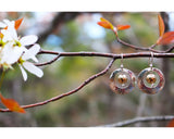 Hammered Disc with Bead Earrings by Thomas Kuhner