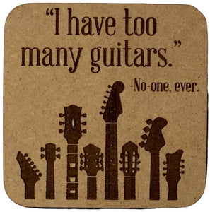 Too Many Guitars Wooden Magnet by High Strung Studio