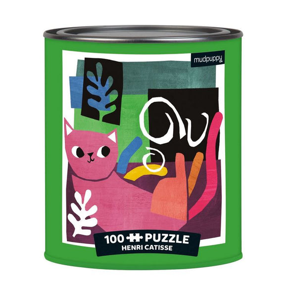 Artsy Cats: Henri Catisse 100 Piece Puzzle and Tin