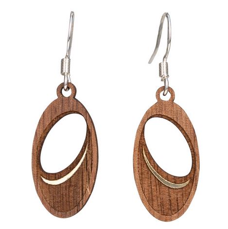 Twig Hoop Lasercut Wood Earrings by Woodcutts