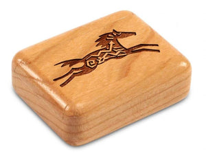 Primitive Horse 2” Flat Narrow Secret Box by Heartwood Creations