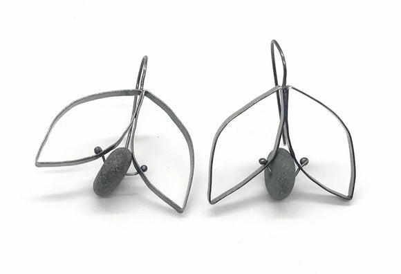 Double Leaf Rock Earrings by Jennifer Nunnelee